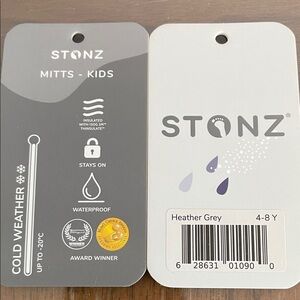 Stonz Heather Grey Kids Mitts